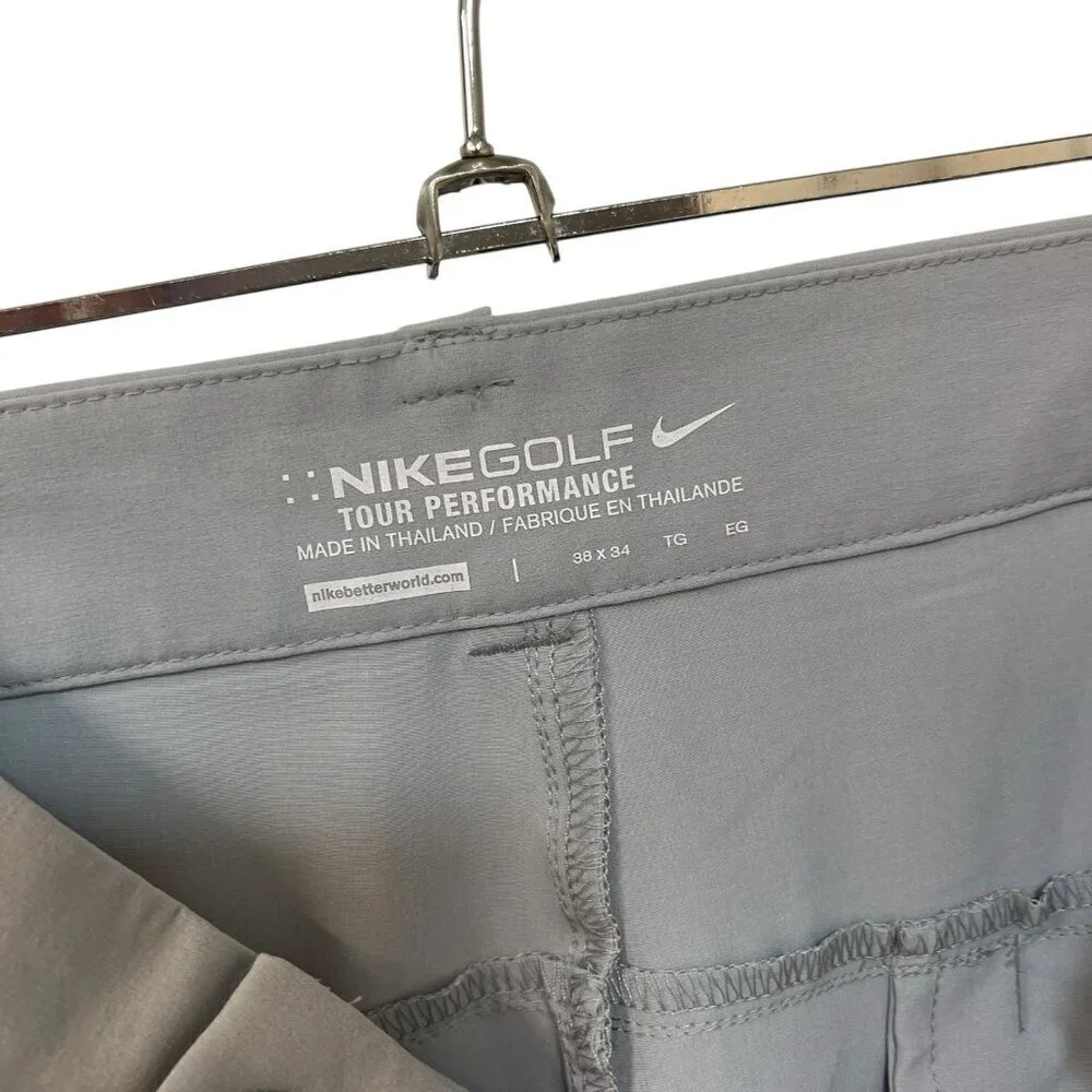 Nike Golf Tour Performance Gray Stretch Pants Slash Pockets 38 x 34 Vented
